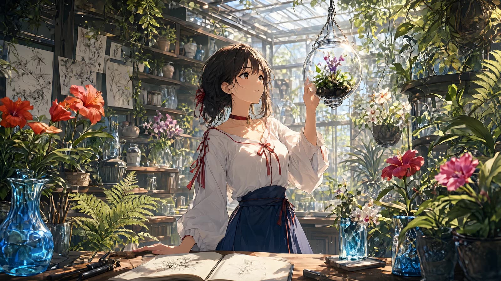 Botanical Sketching in a Greenhouse