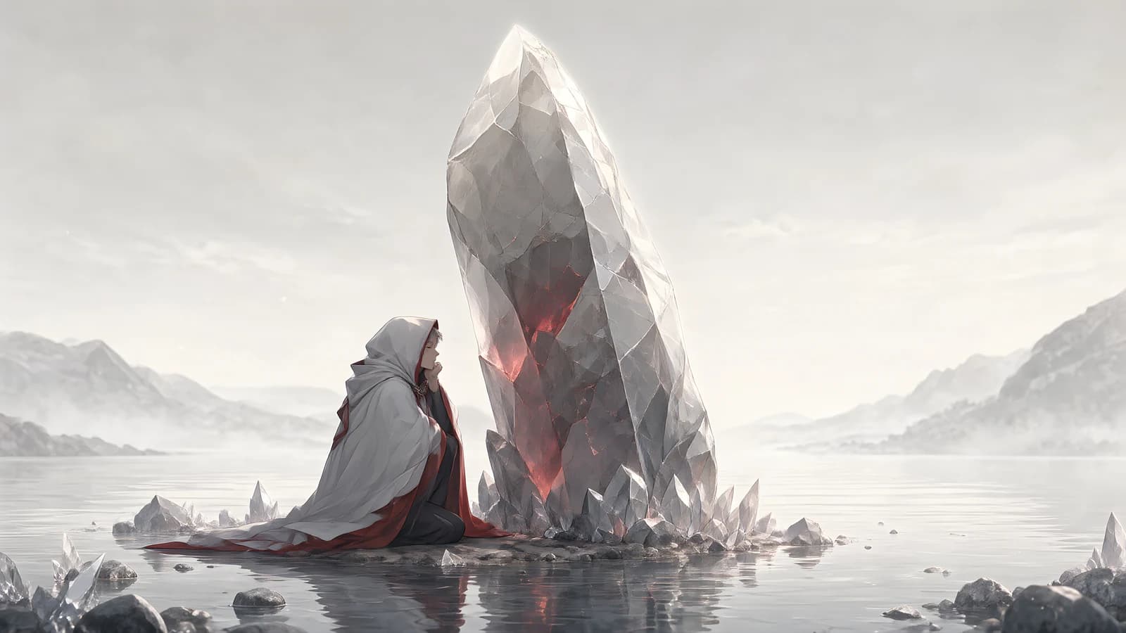 Figure Before a Crystal