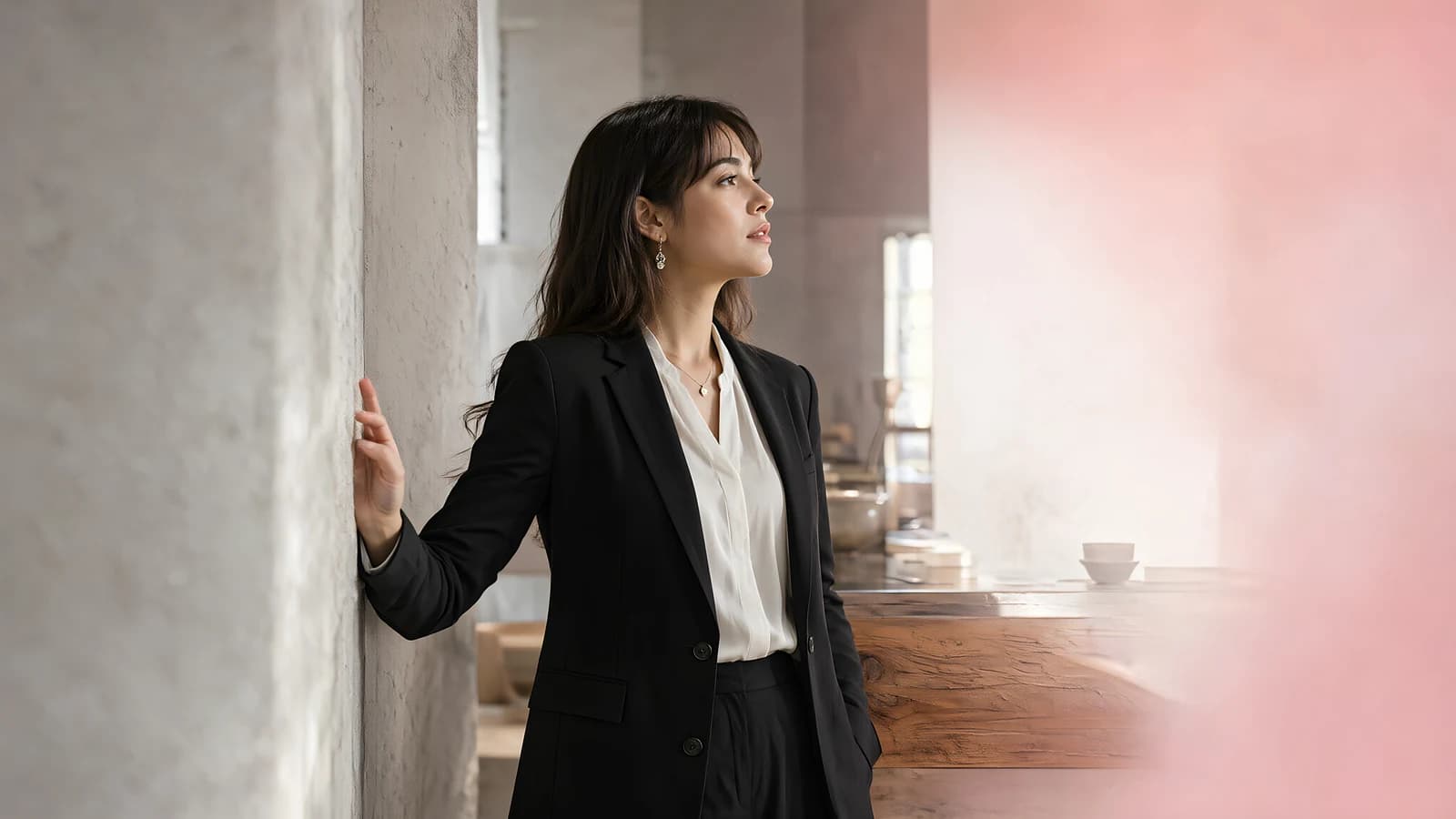 Woman in Black Suit