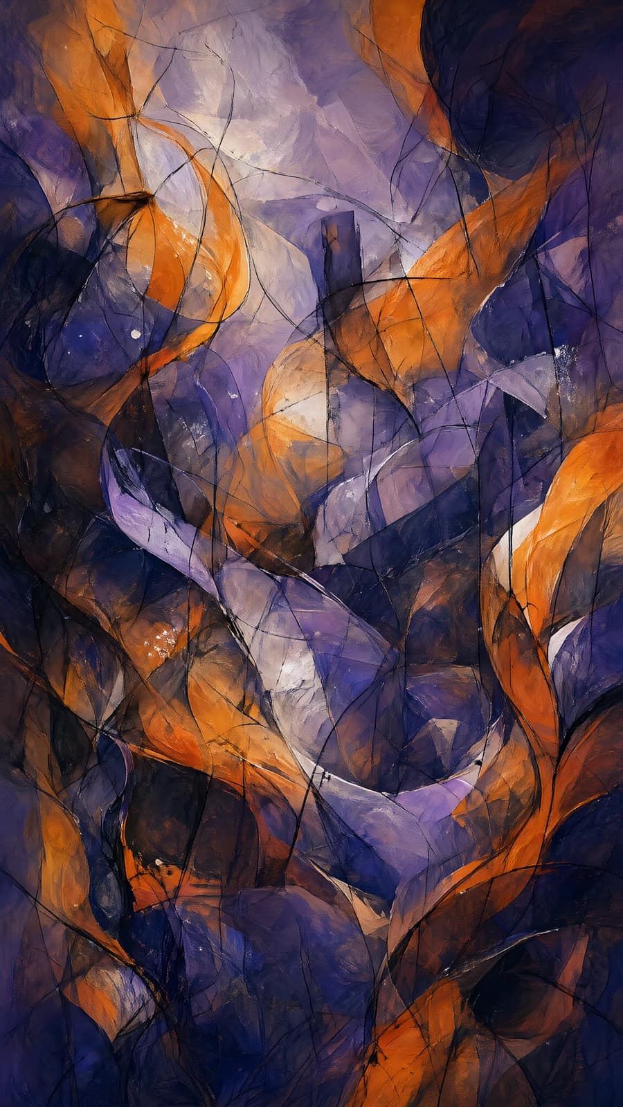 Abstract Purple and Orange Composition