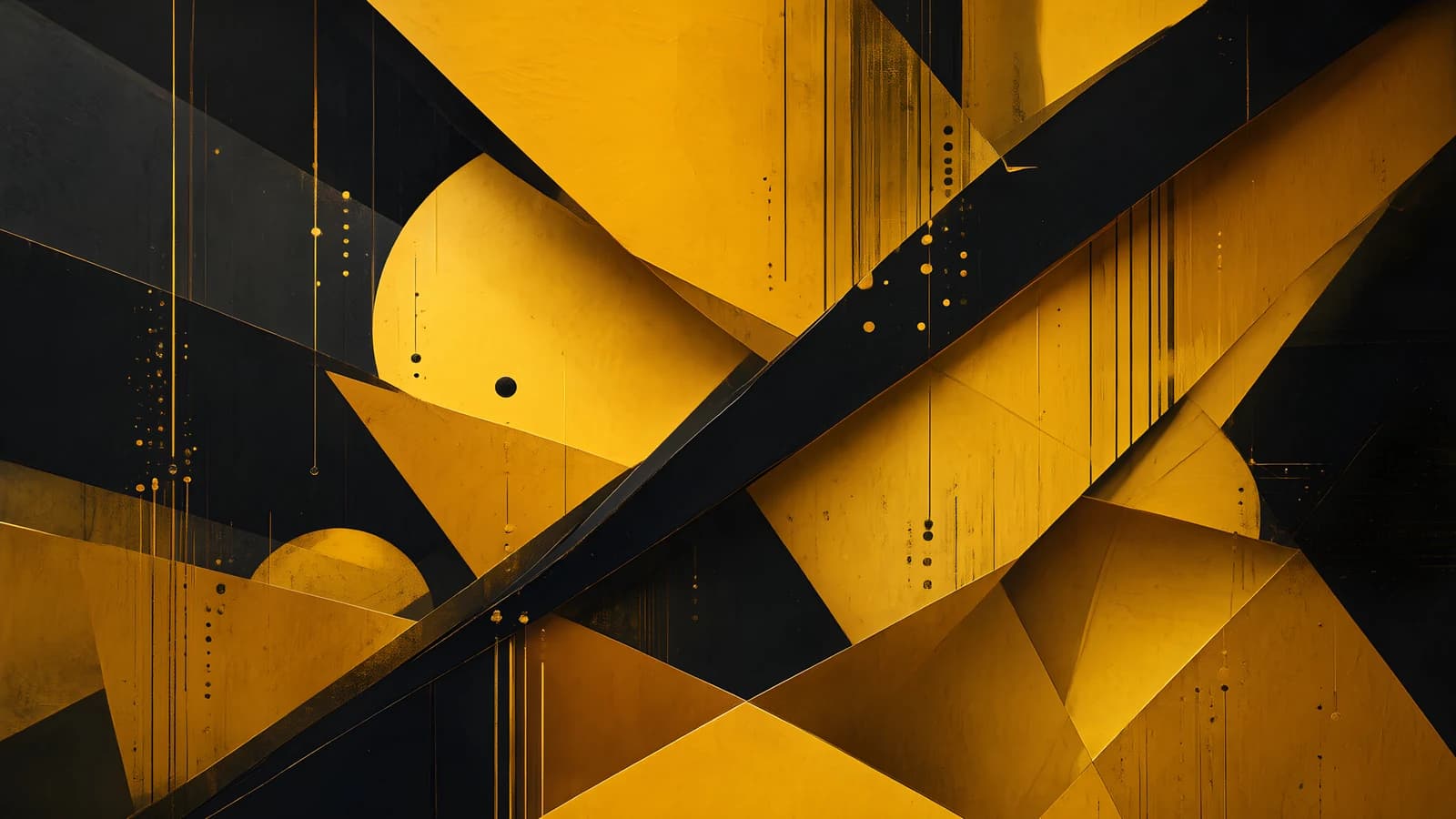 Abstract Gold and Black Geometry