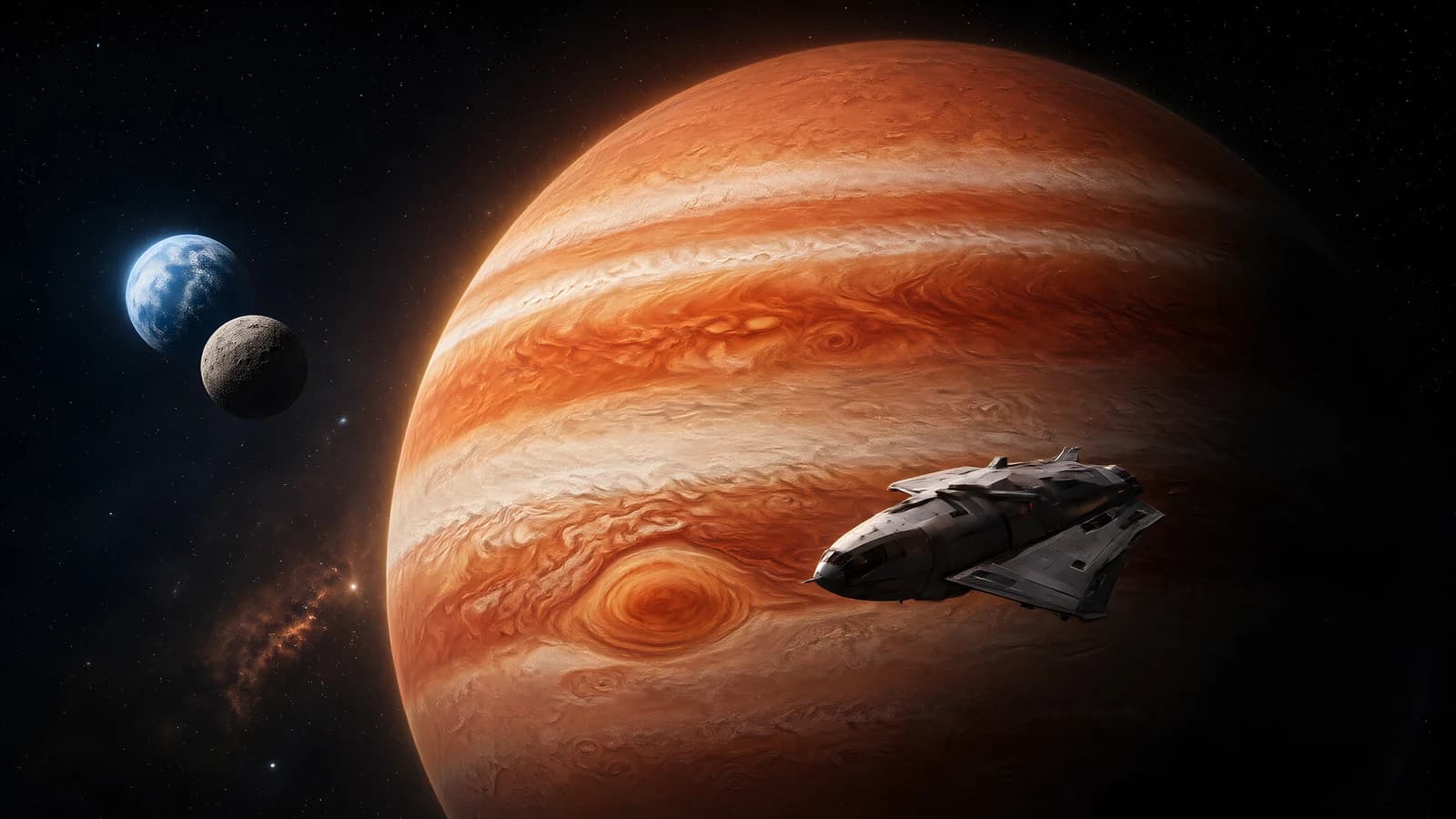 Spaceship Near a Gas Giant
