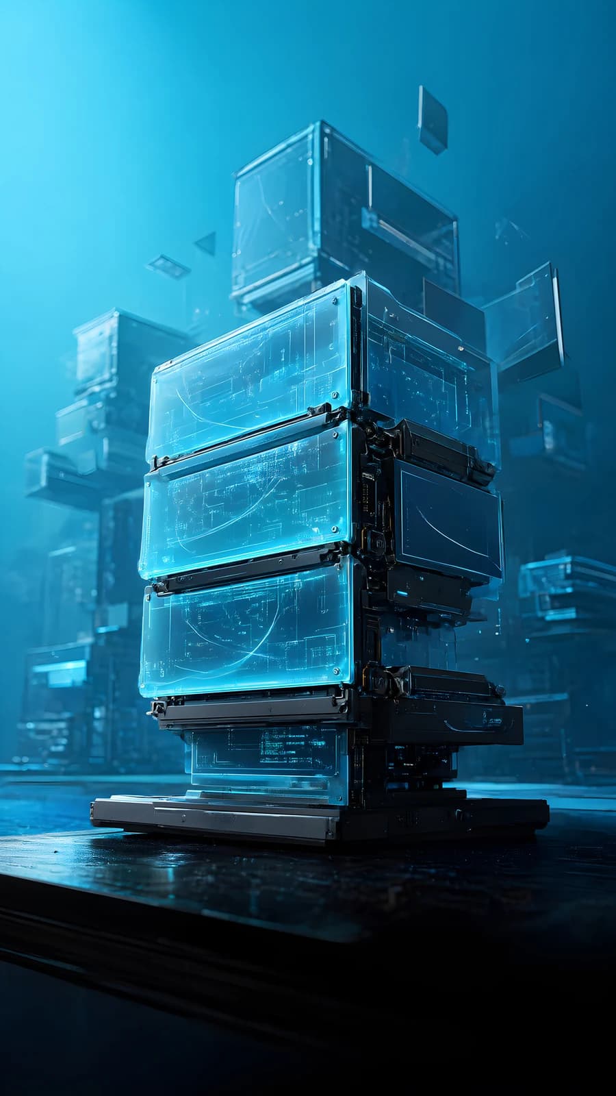 Stacked Blue Tech Modules