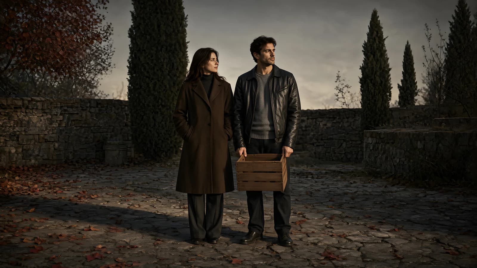 Couple with Wooden Crate