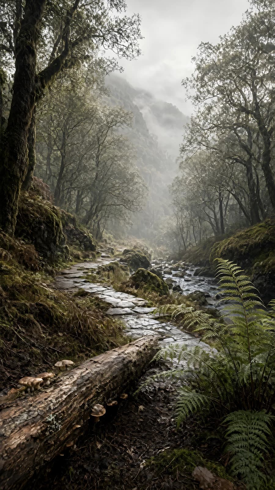 Misty Forest Stream