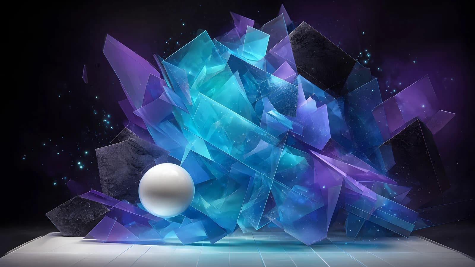 Crystal Cluster and Sphere