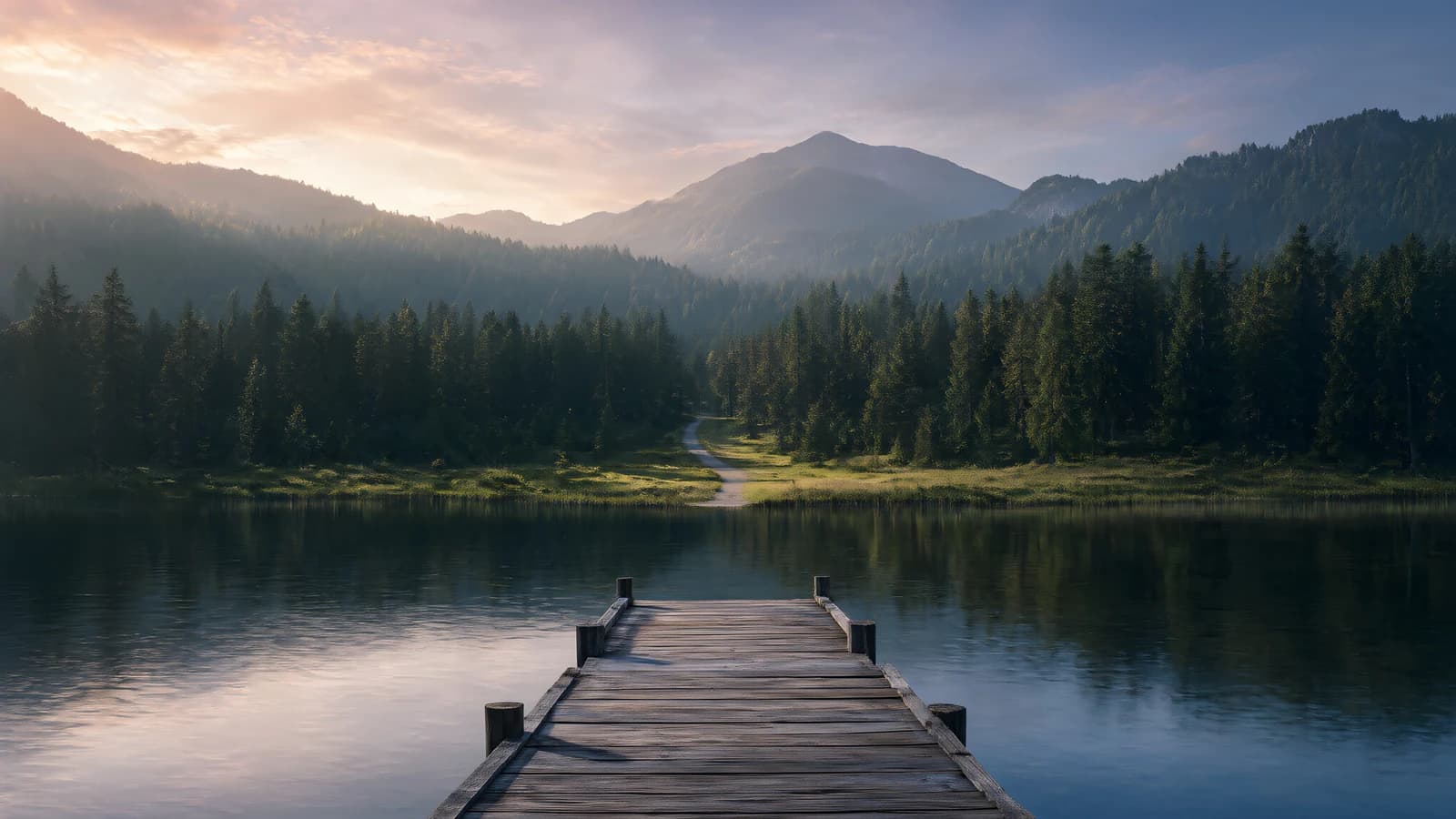 Lakeside Dock at Dawn