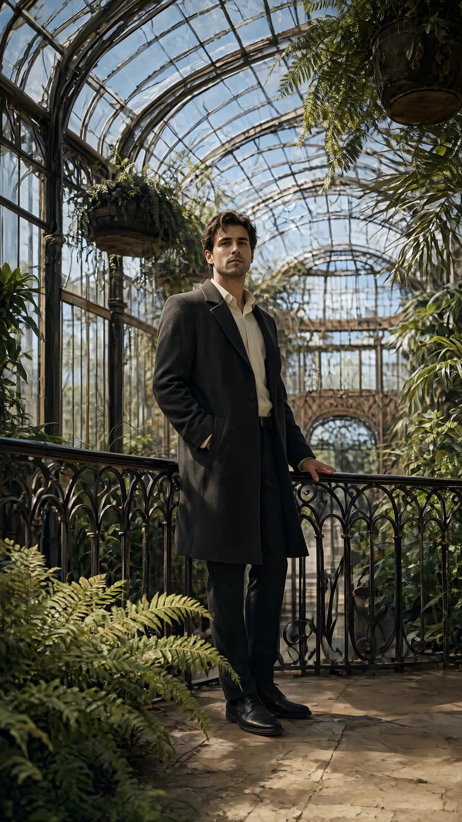 Man in a Victorian Greenhouse