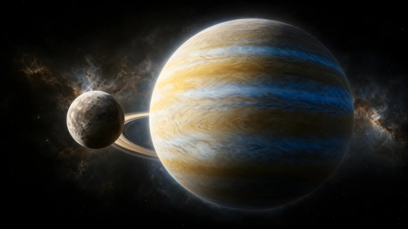 Gas Giant and Ringed Moon
