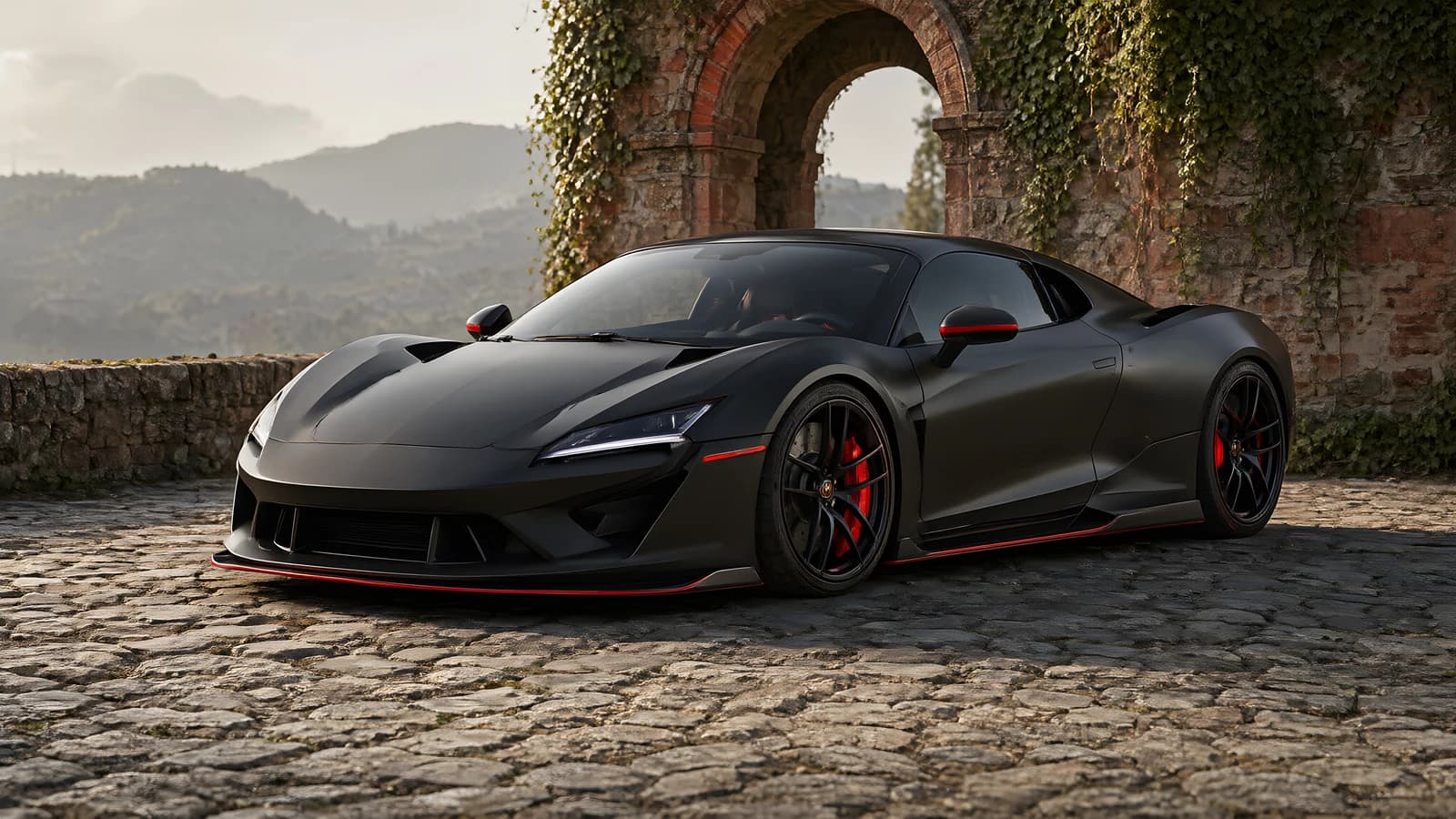 Matte Black Sports Car
