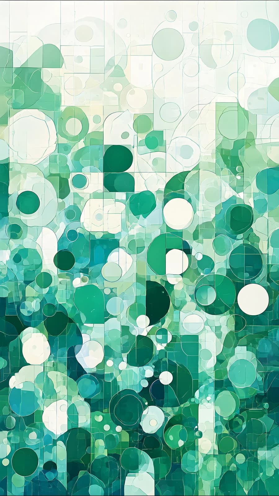 Abstract Green Geometric Pattern