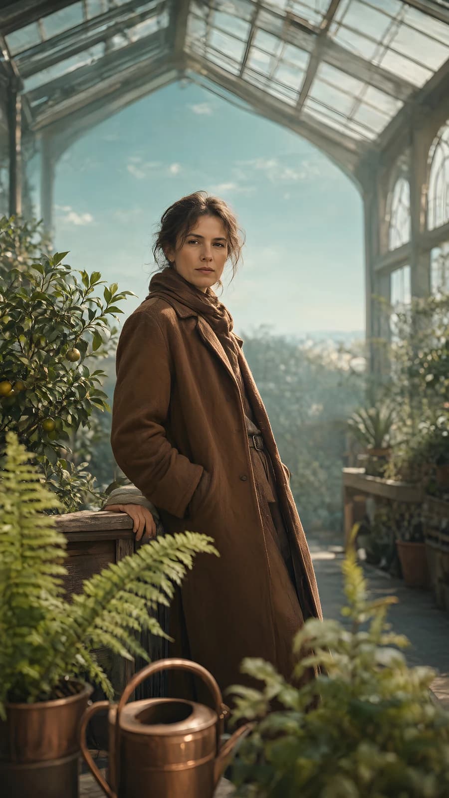 Woman in a Greenhouse