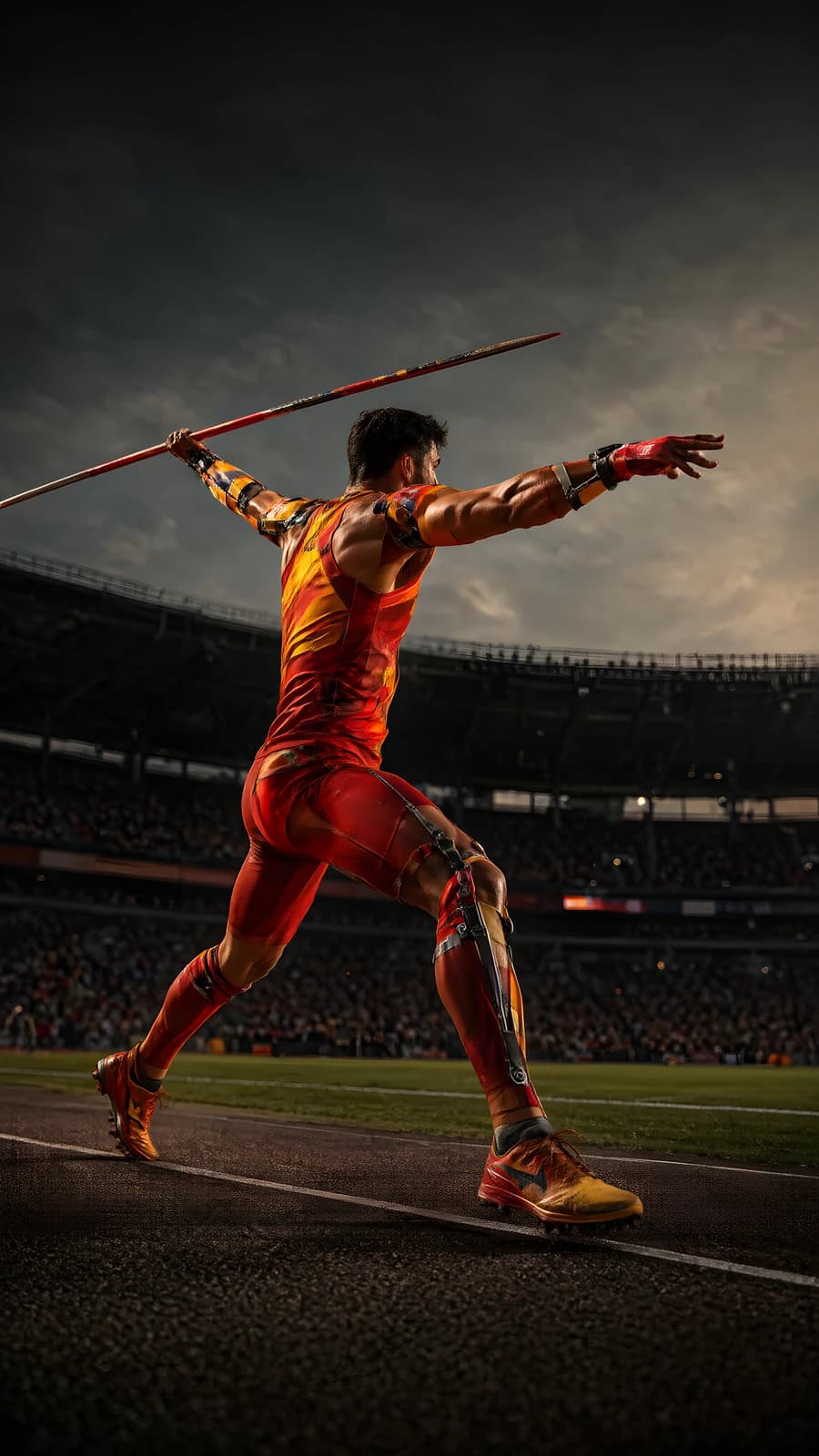 Javelin Thrower in Motion