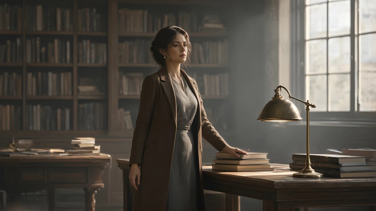 Woman in a Library