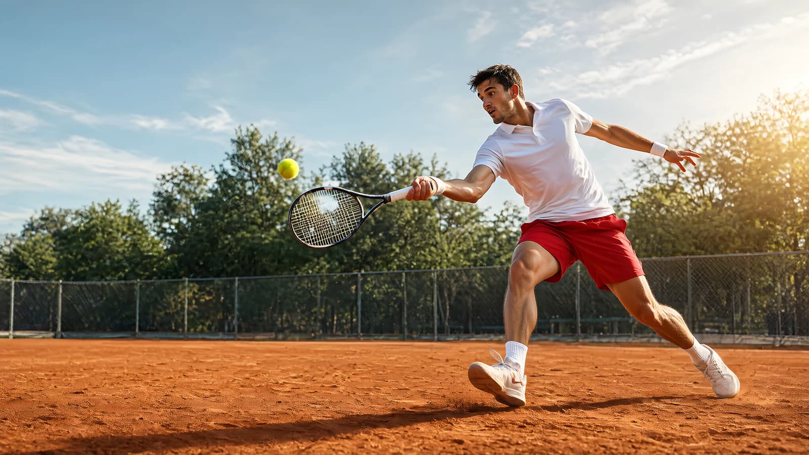 Tennis Player on Clay Court