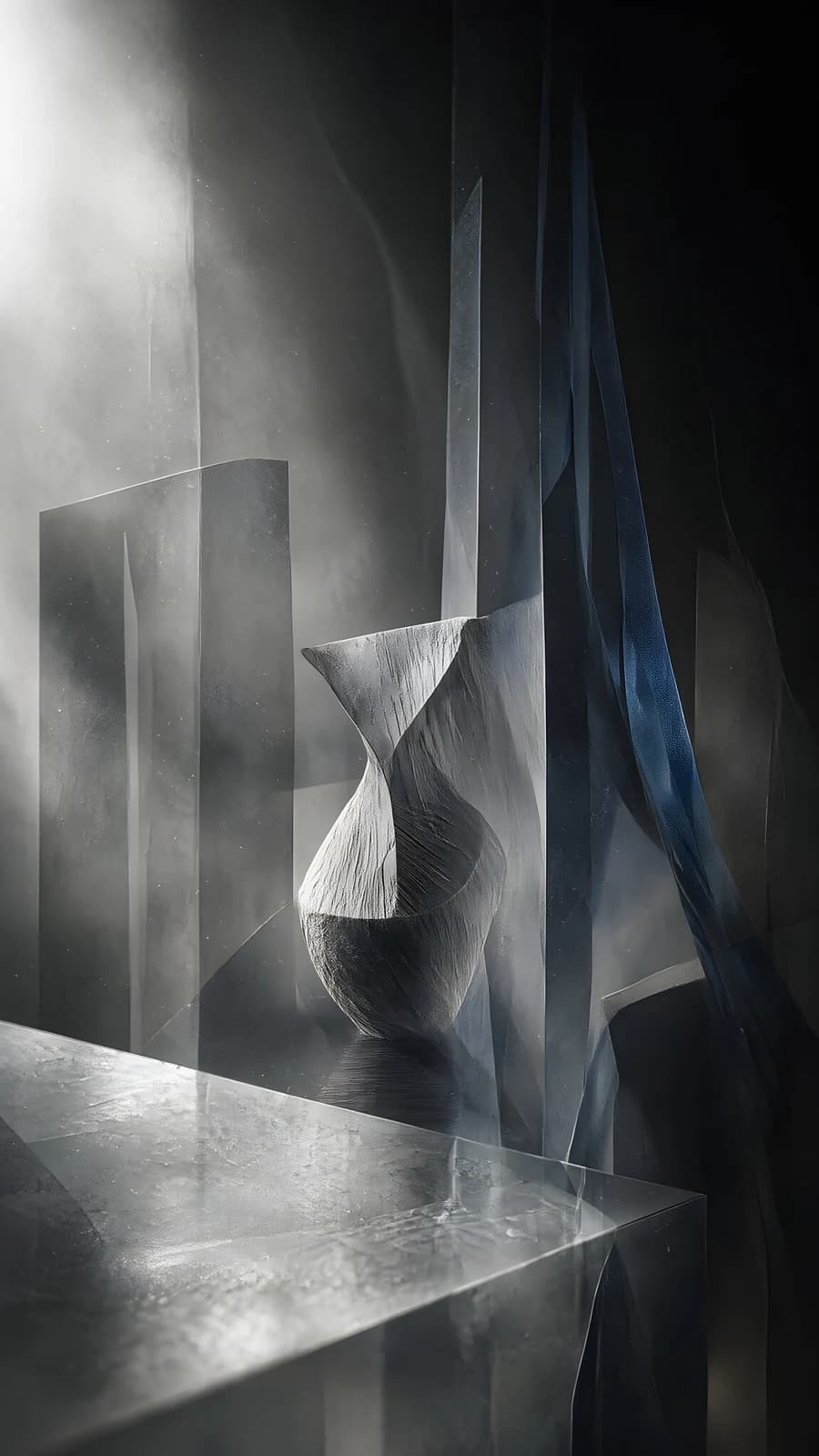 Sculptural Vase in Mist