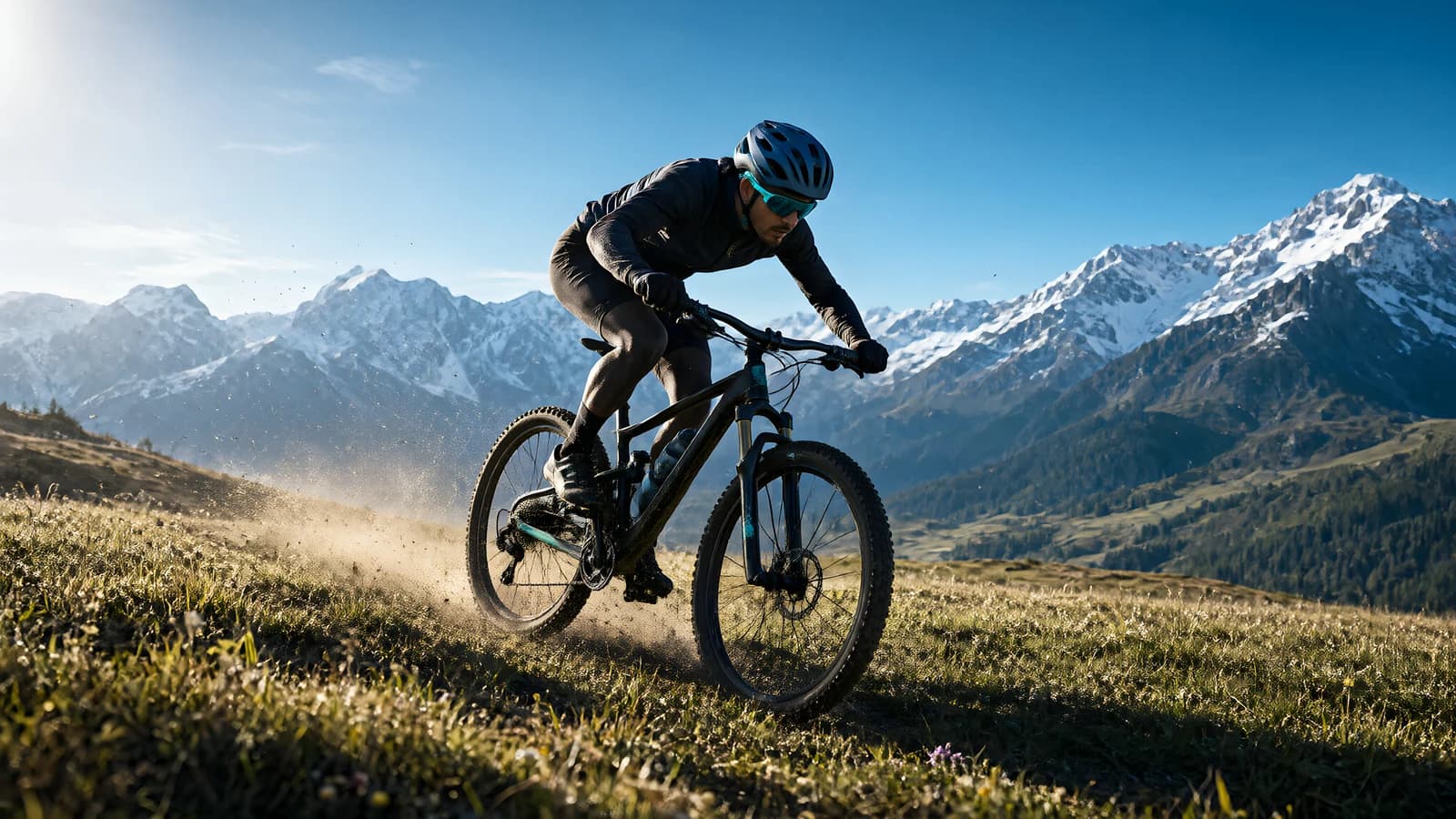 Mountain Biker on a Ridge