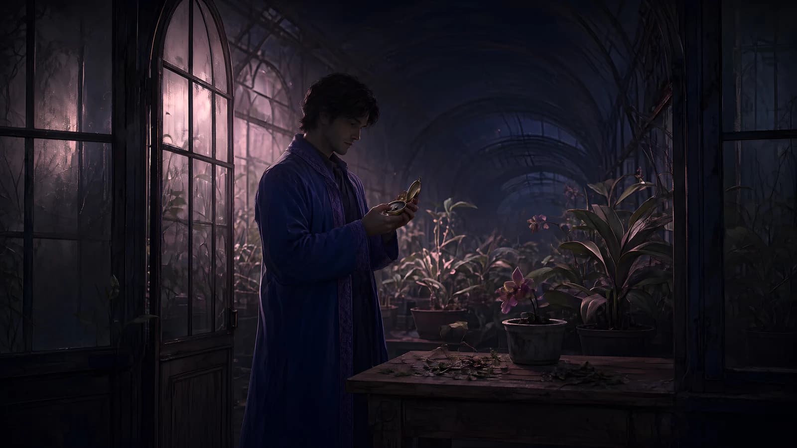 Man in a Greenhouse
