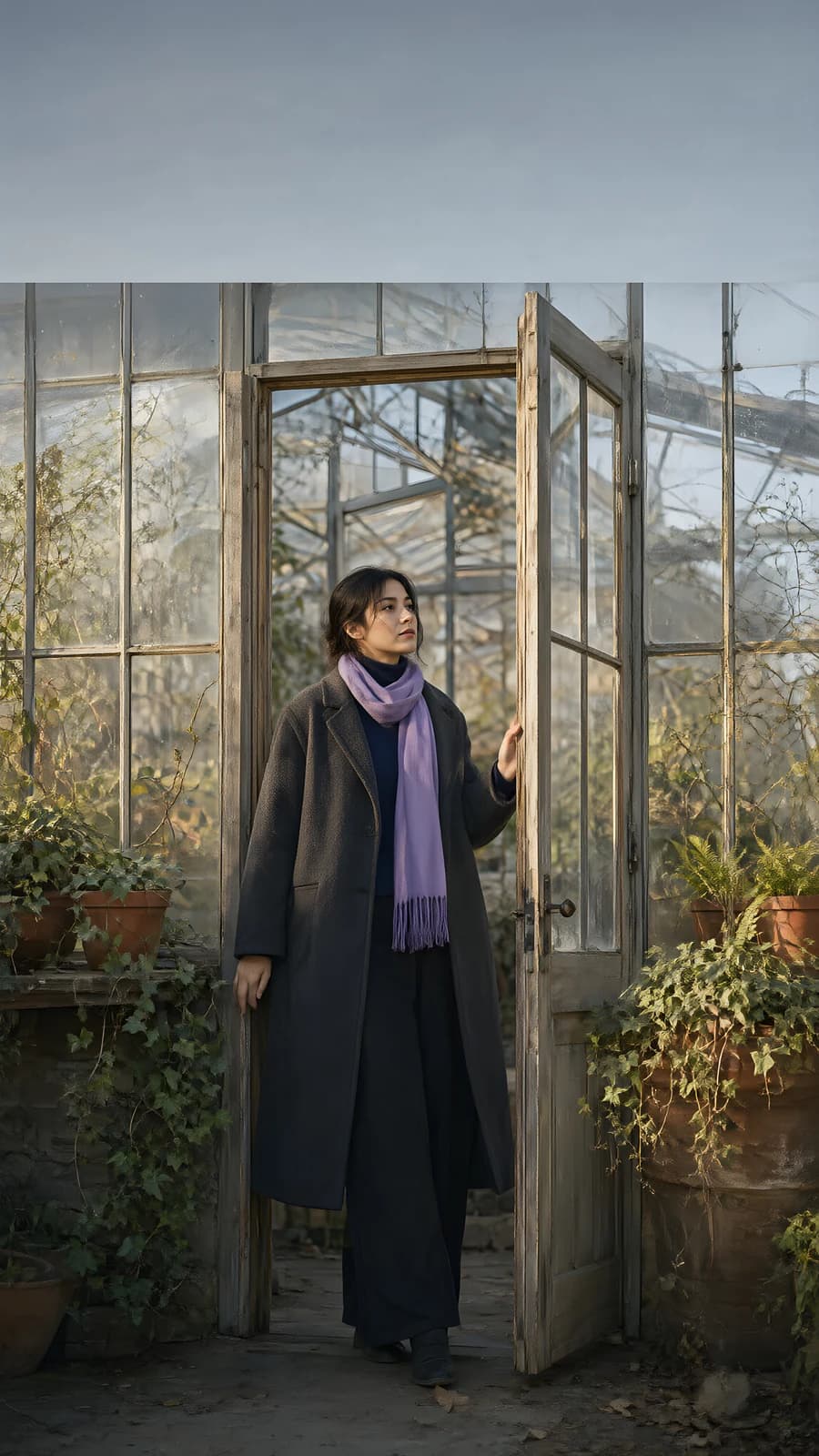 Woman in a Greenhouse