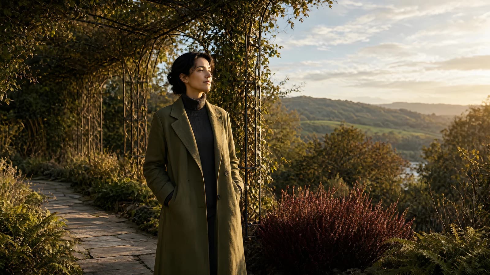 Woman in a Garden at Dusk