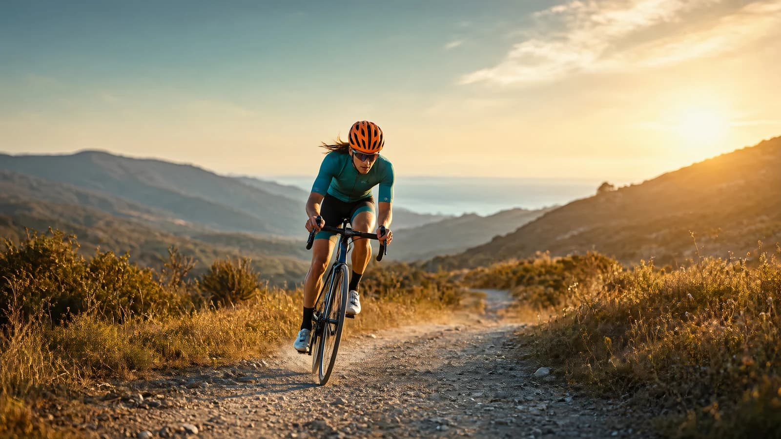 Cyclist on a Coastal Trail