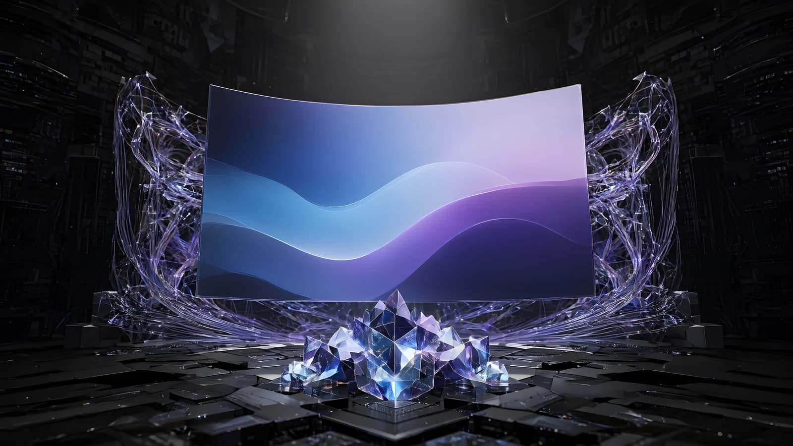 Curved Display with Crystals