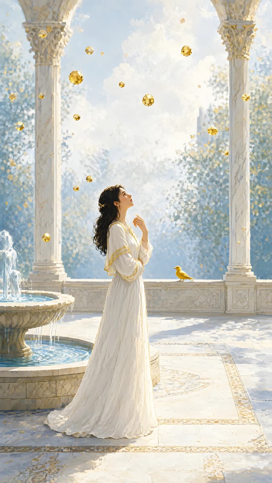 Woman in White Gown