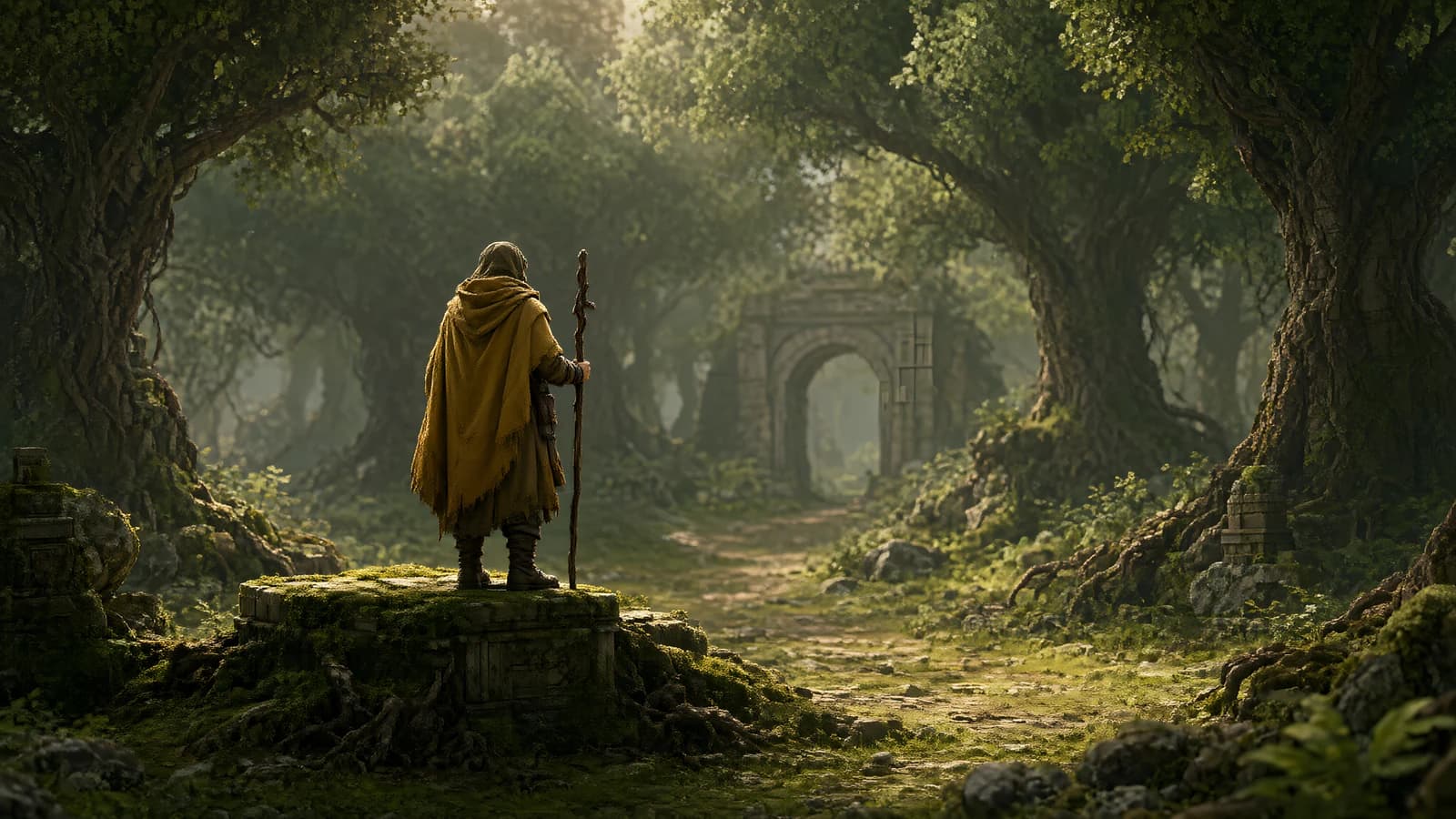 Traveler in Ancient Forest