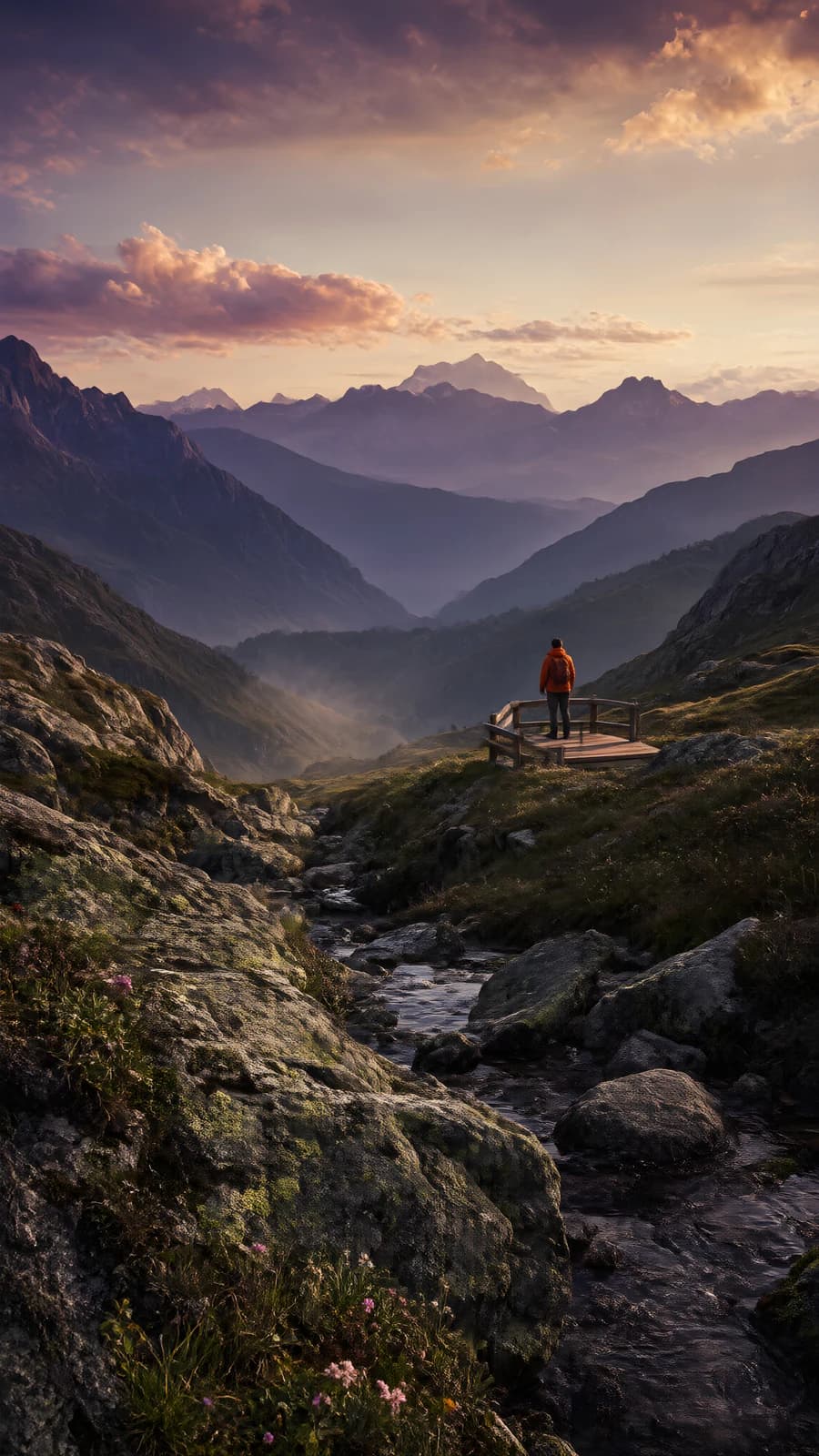 Mountain View at Sunset