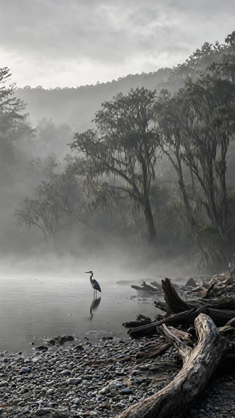 Misty River Heron