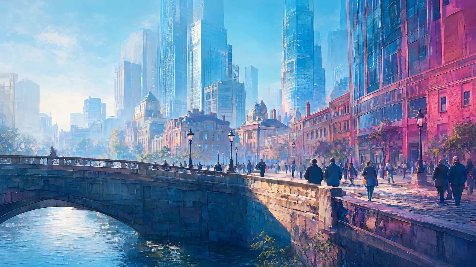City Bridge Scene