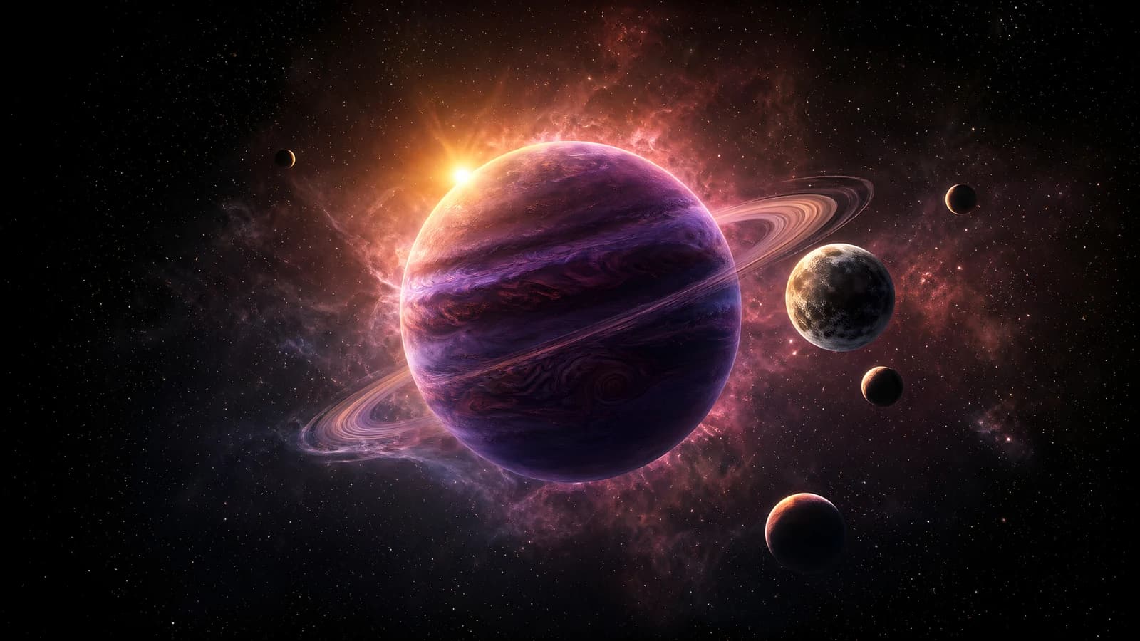 Ringed Planet in Nebula