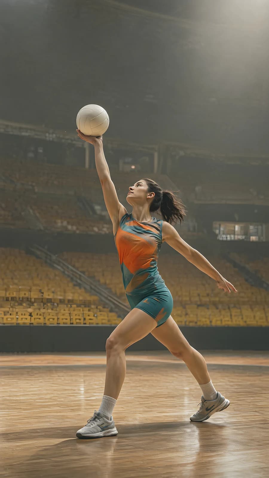 Athlete Serving Volleyball