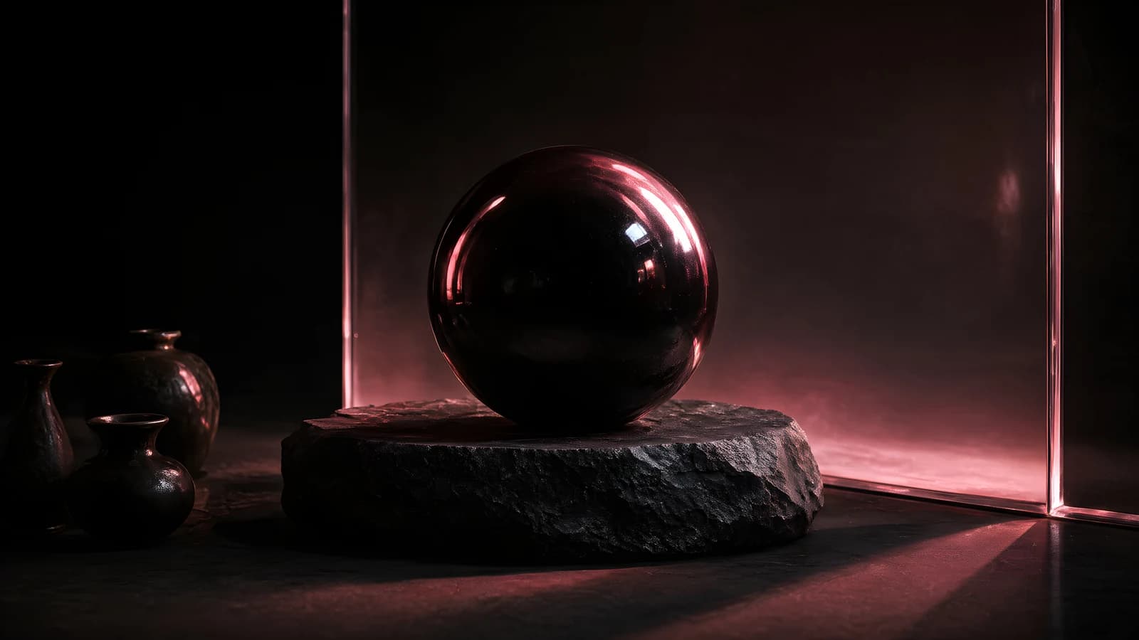 Glossy Sphere on Stone