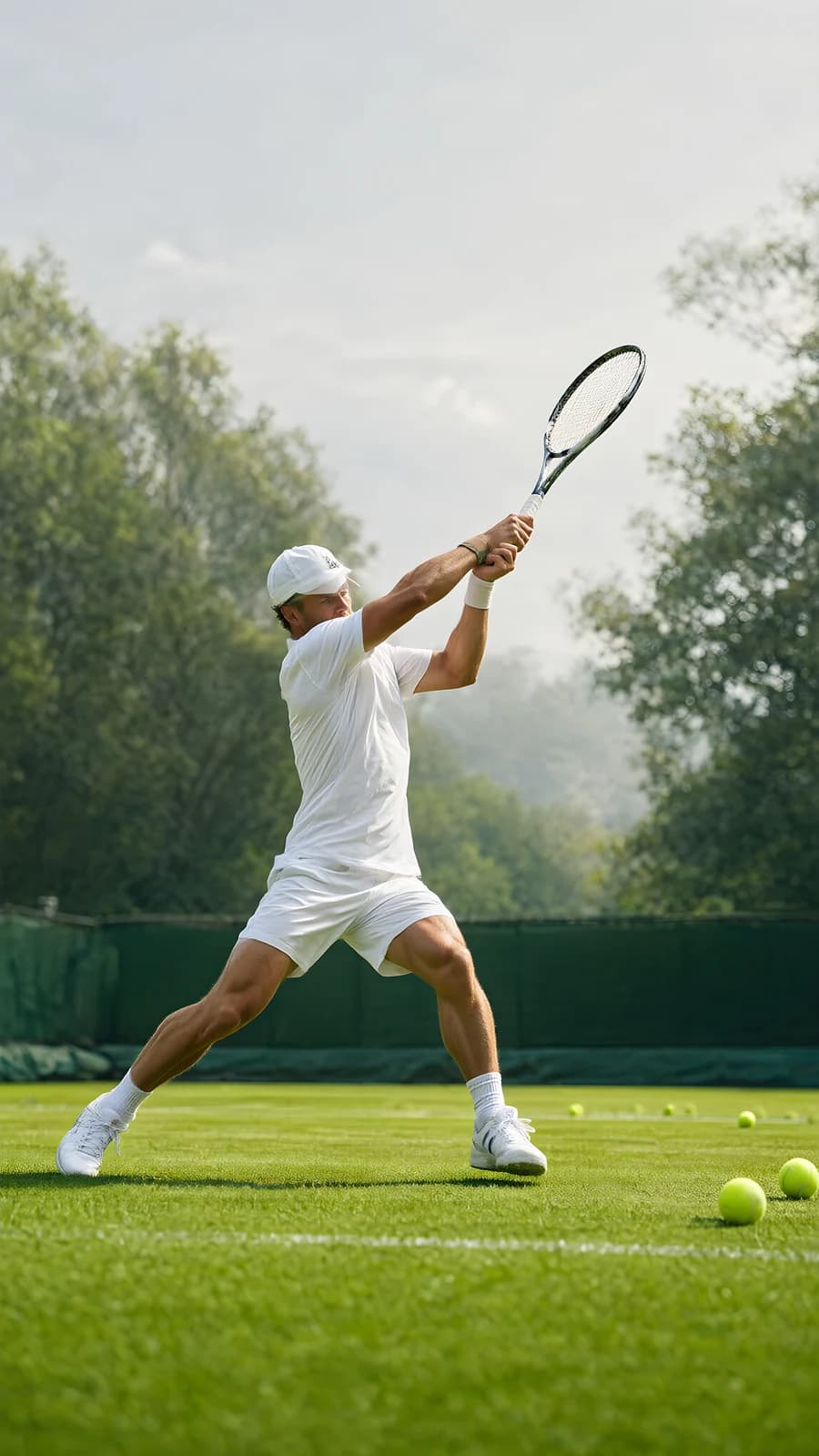 Tennis Player Serving