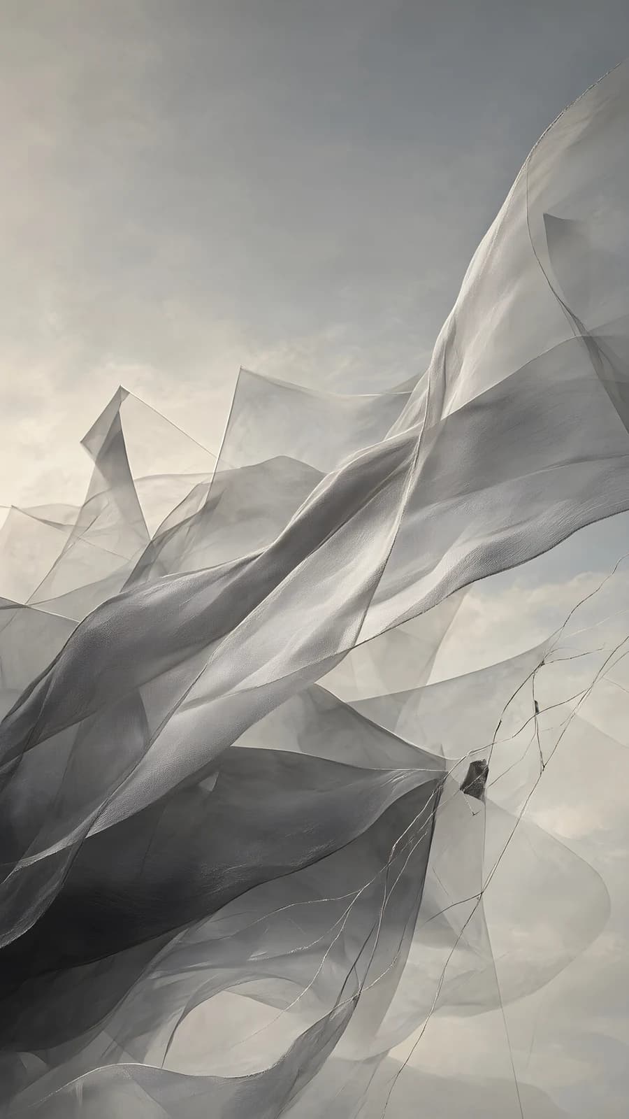 Flowing White Fabric