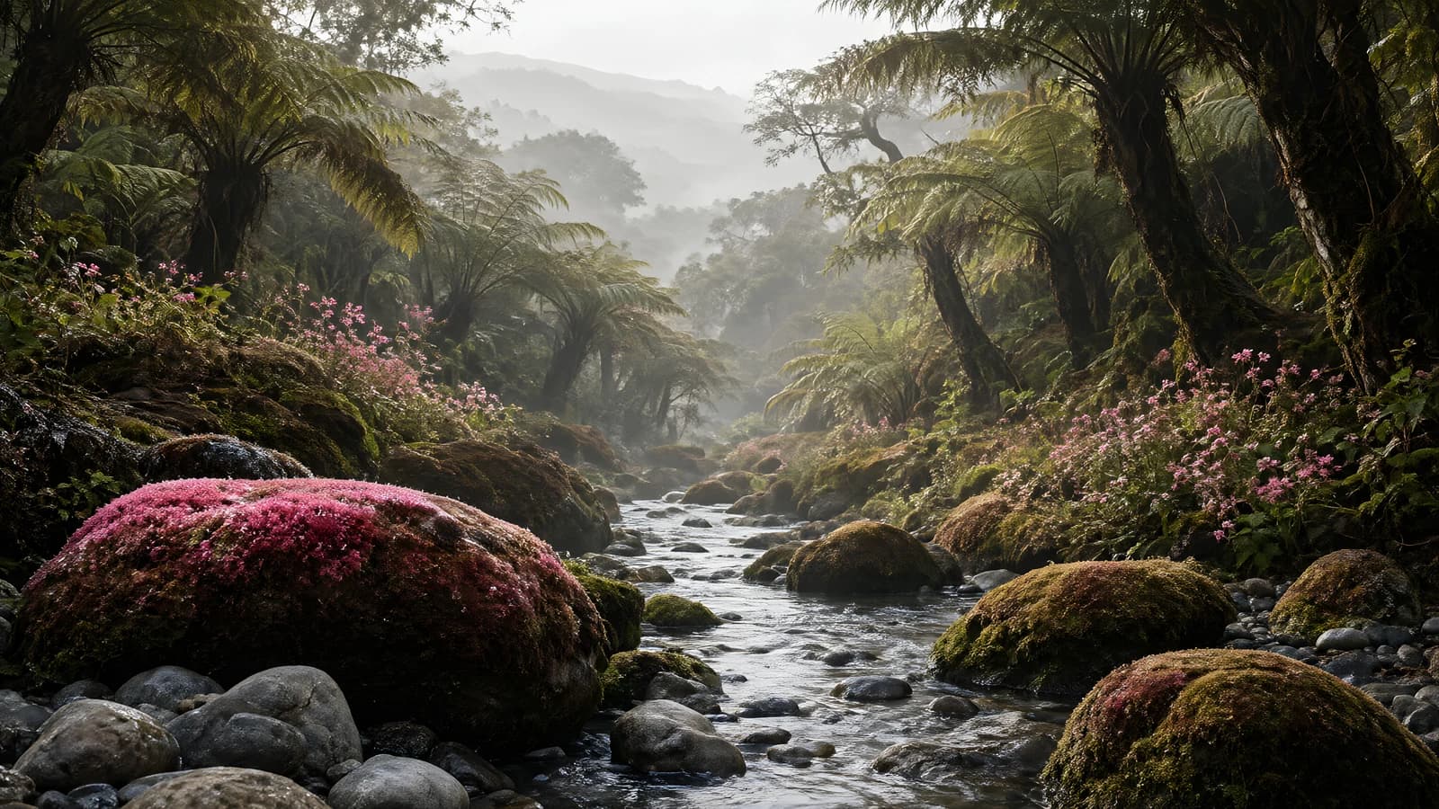 Misty Forest Stream