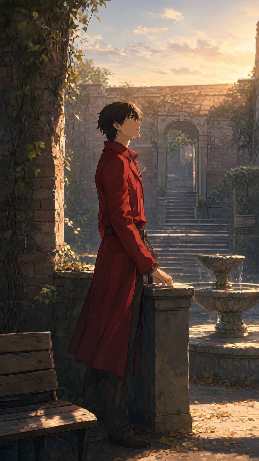 Red Coat in Ruins