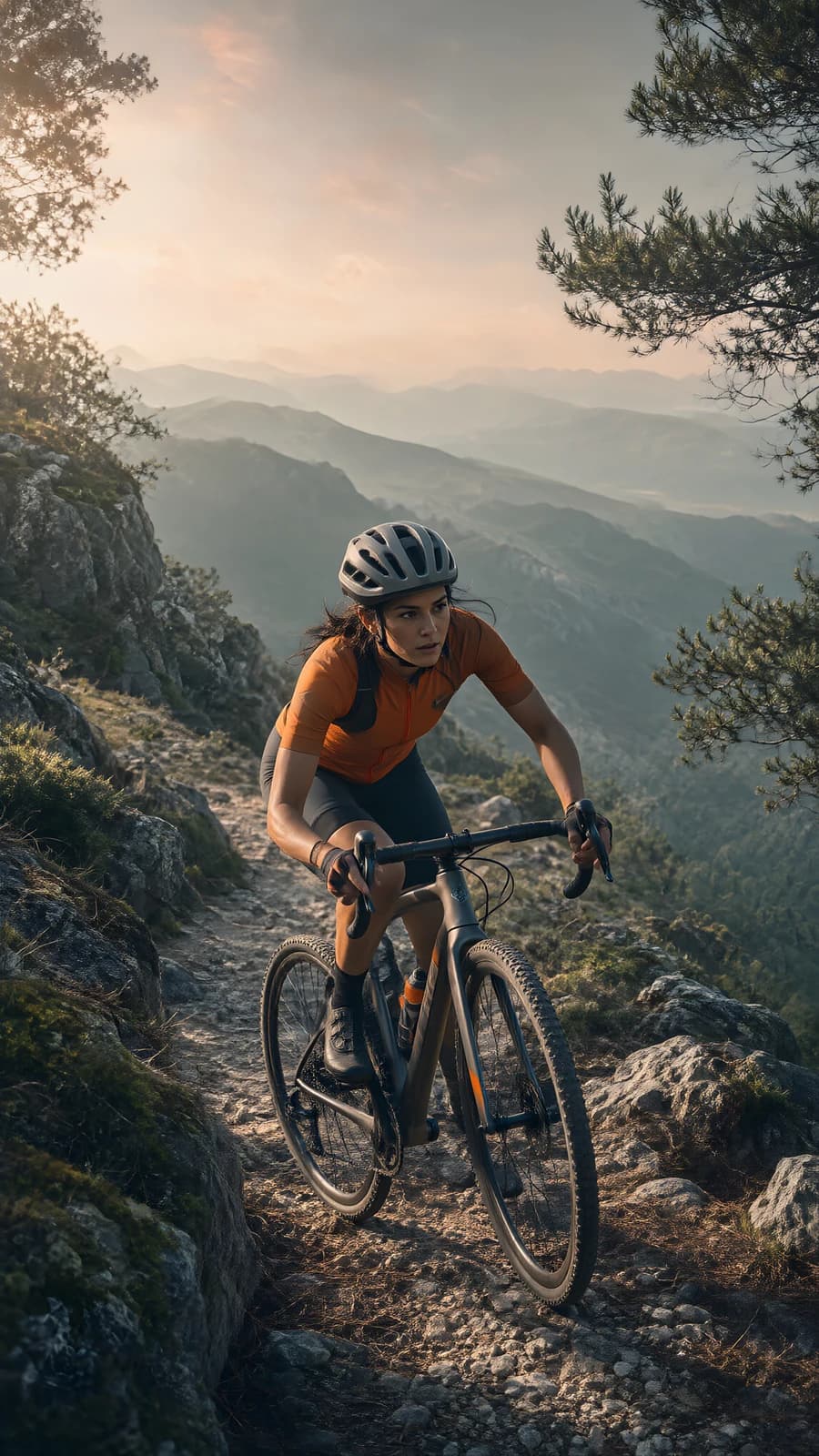 Mountain Biker on a Ridge