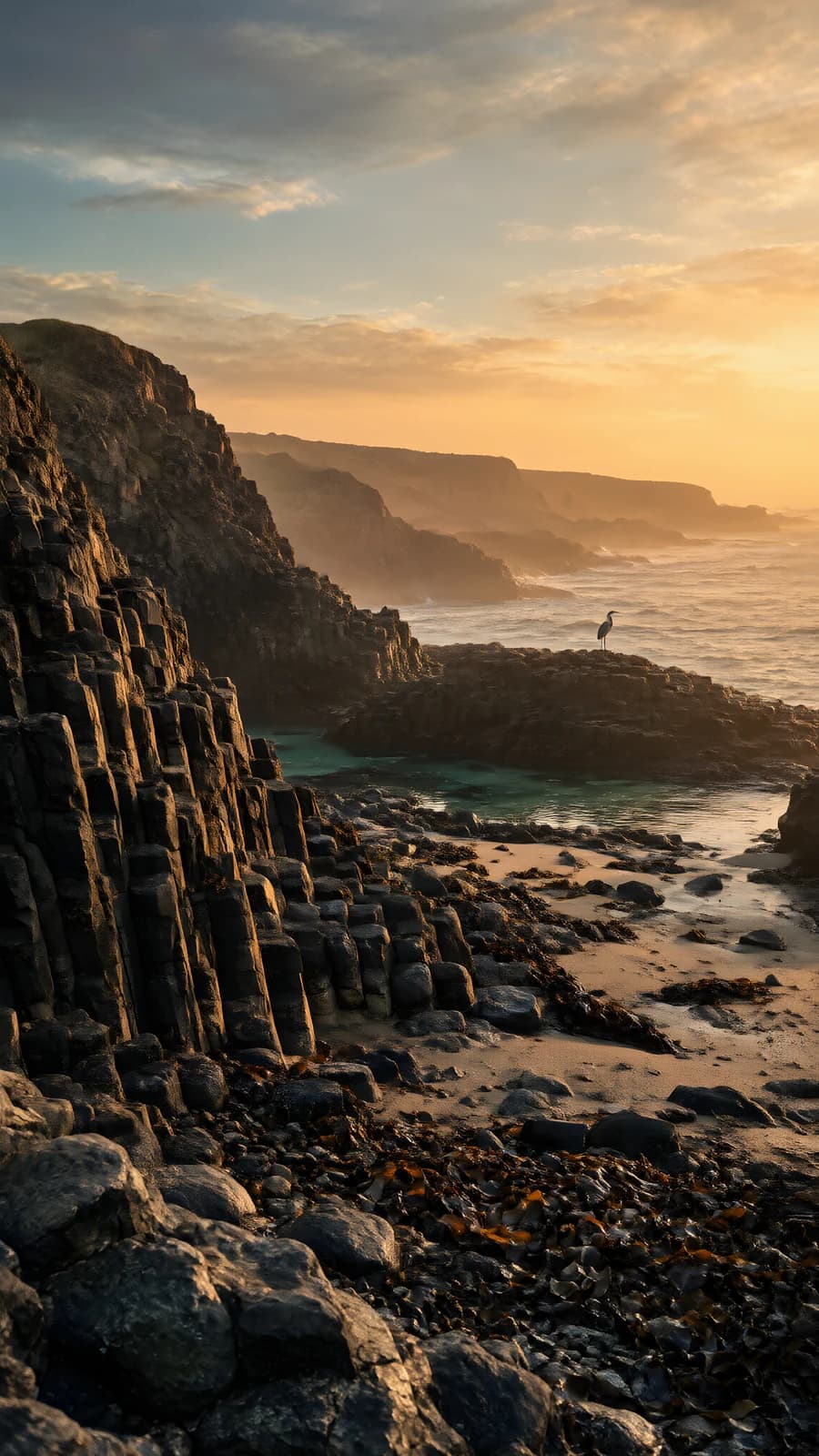 Coastal Cliffs at Sunset