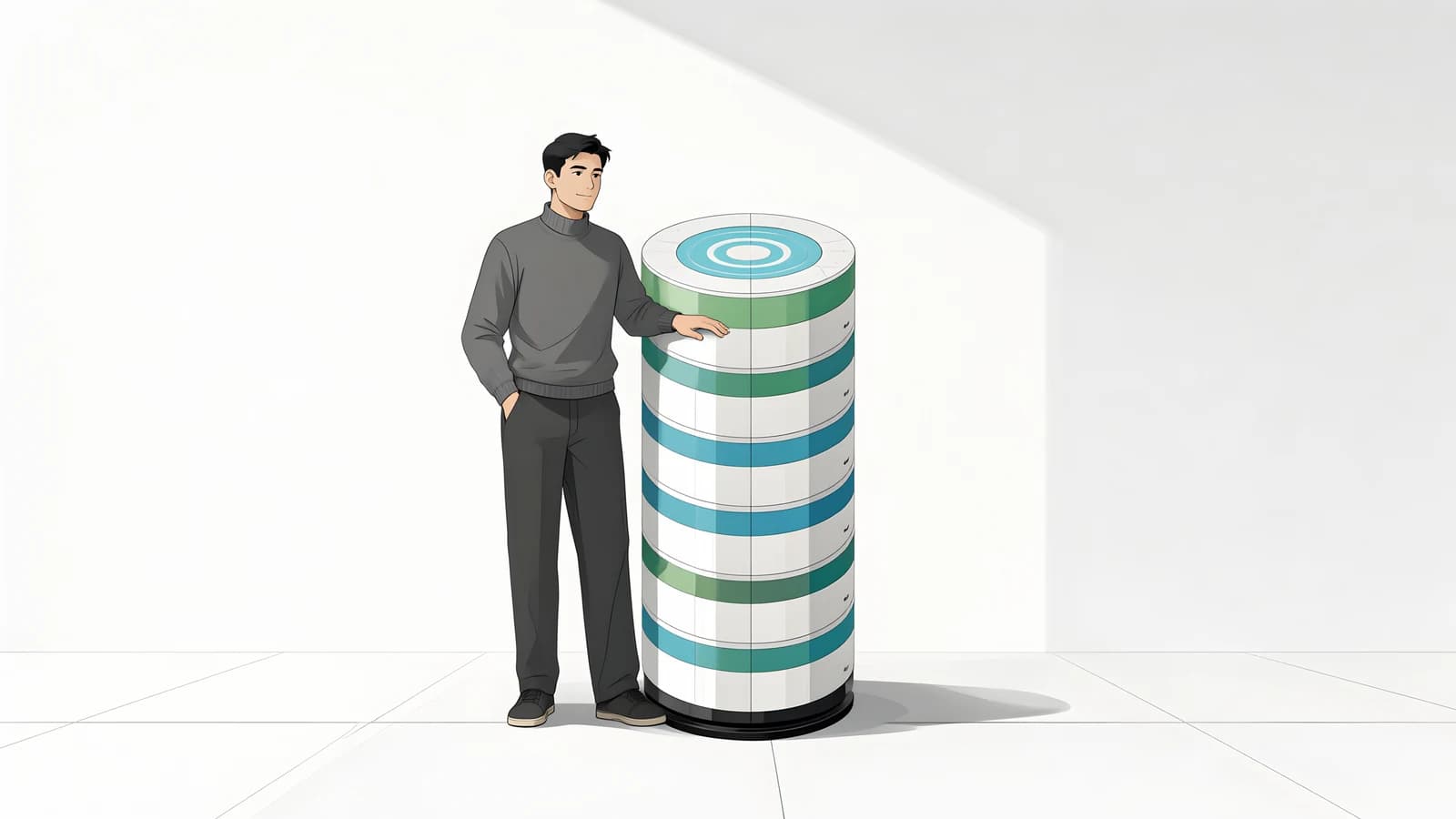 Man with Data Stack