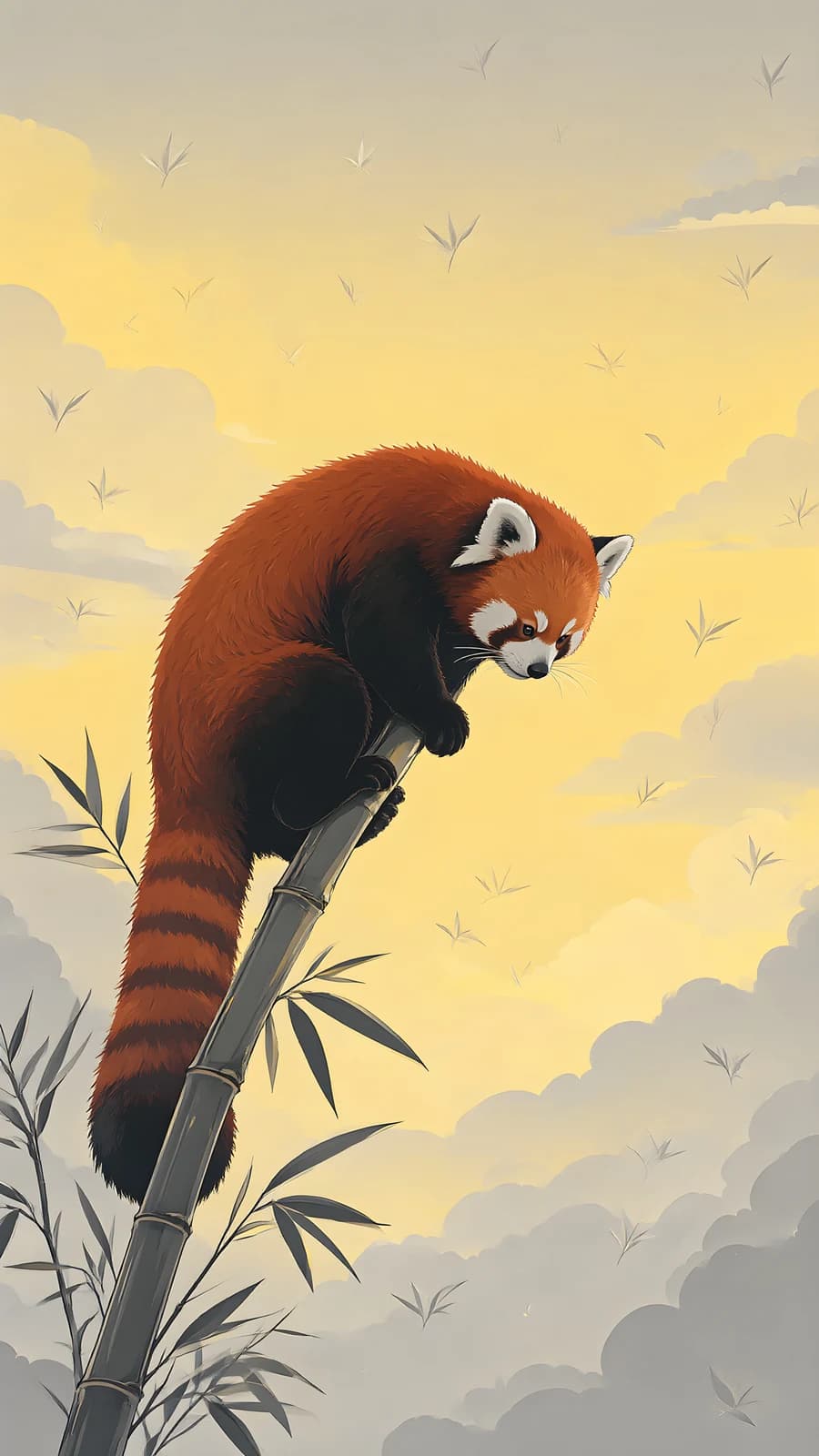 Red Panda on Bamboo