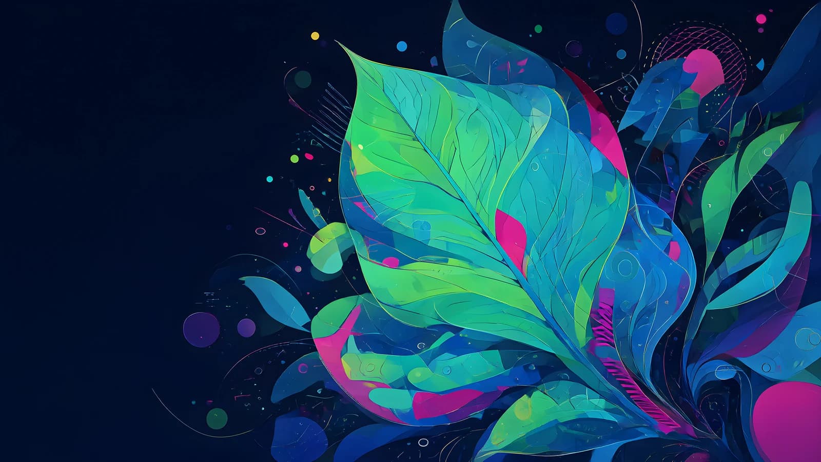 Neon Abstract Leaves