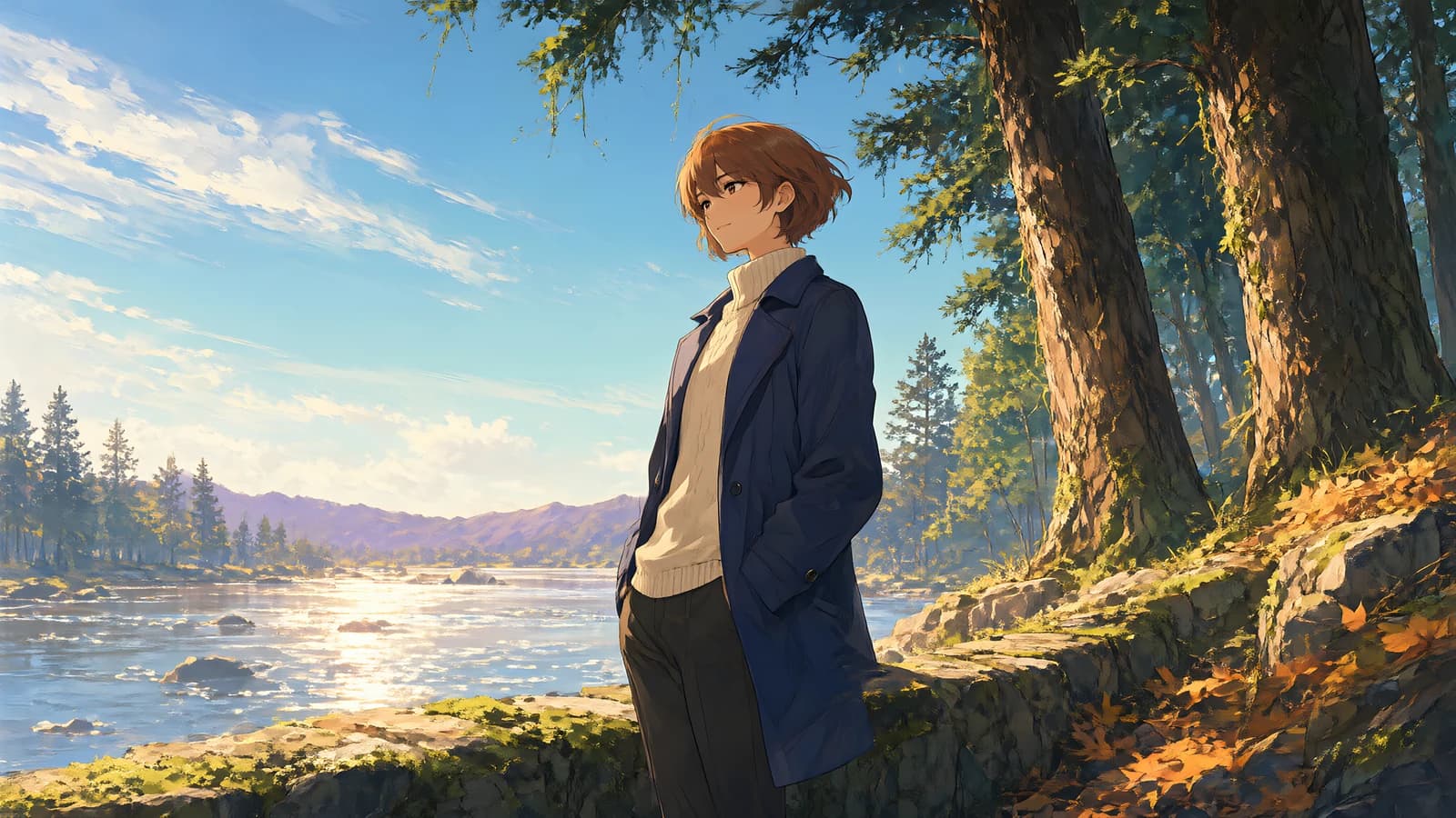 Anime Character by the River