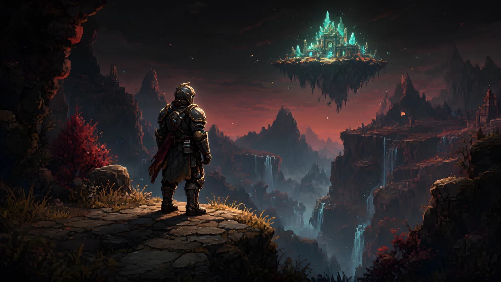 Knight Gazing at Floating Castle