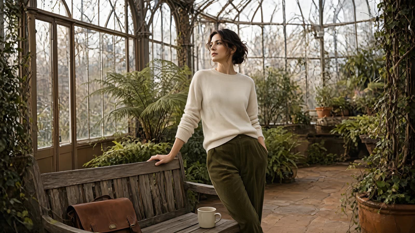 Woman in a Greenhouse