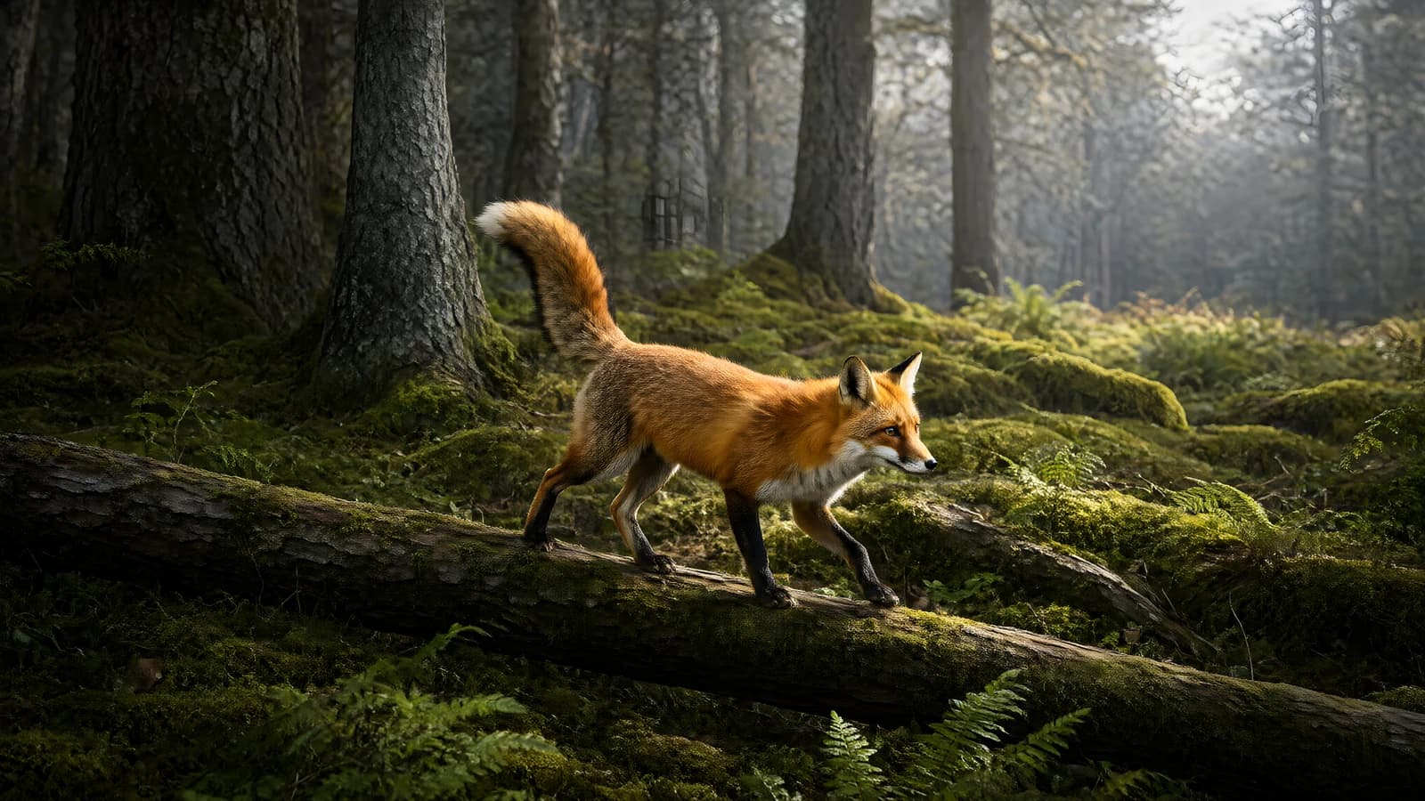 Red Fox on a Log