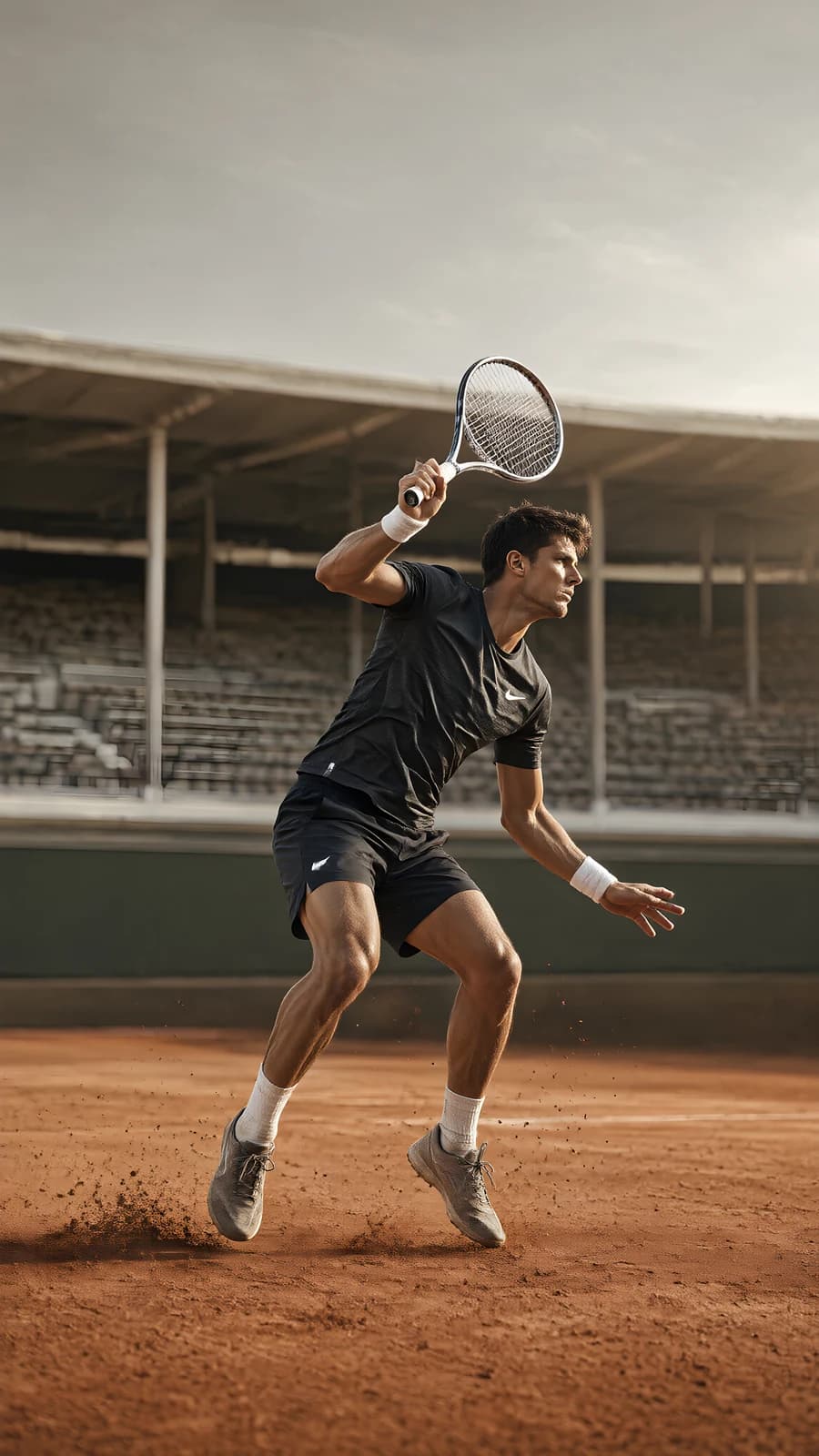 Tennis Player on Clay Court