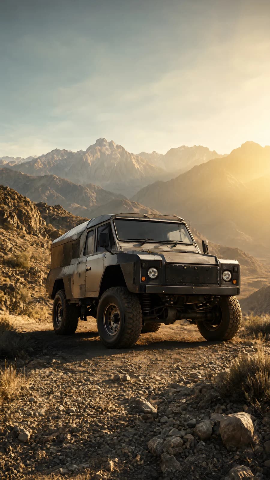 Off-Road Vehicle in Mountain Landscape