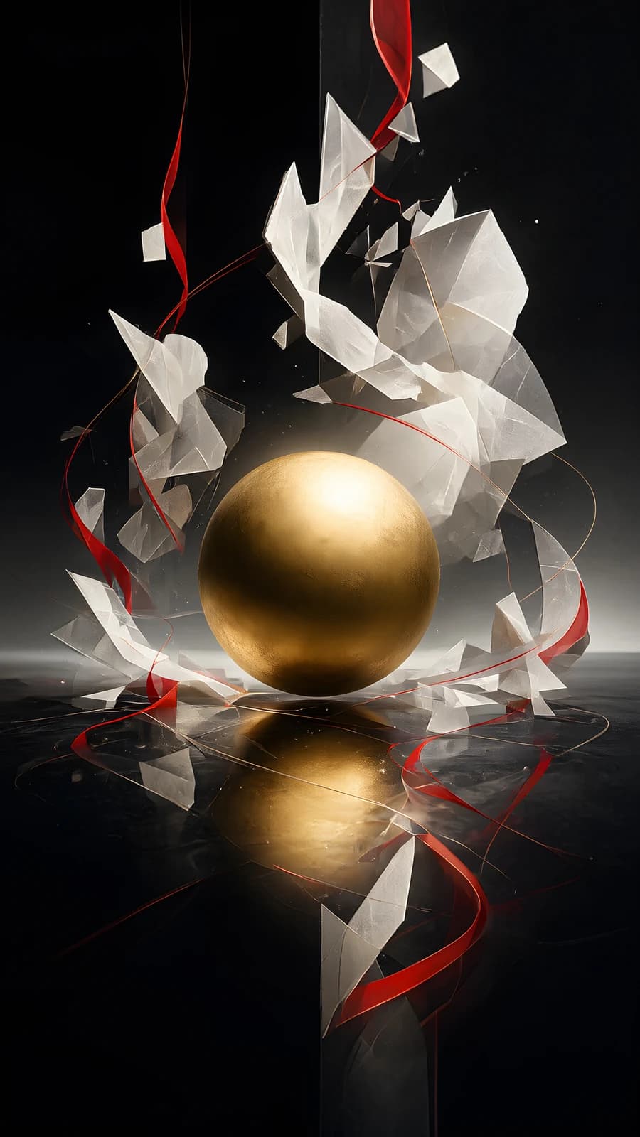 Golden Sphere with Shards